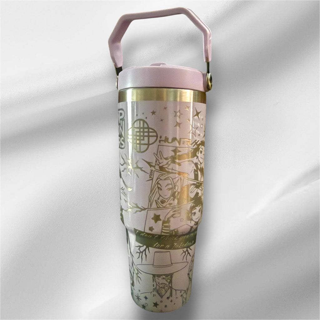 30z K-POP Tumbler |  Laser Engraved Tumbler | Handle, Lid and Straw Included