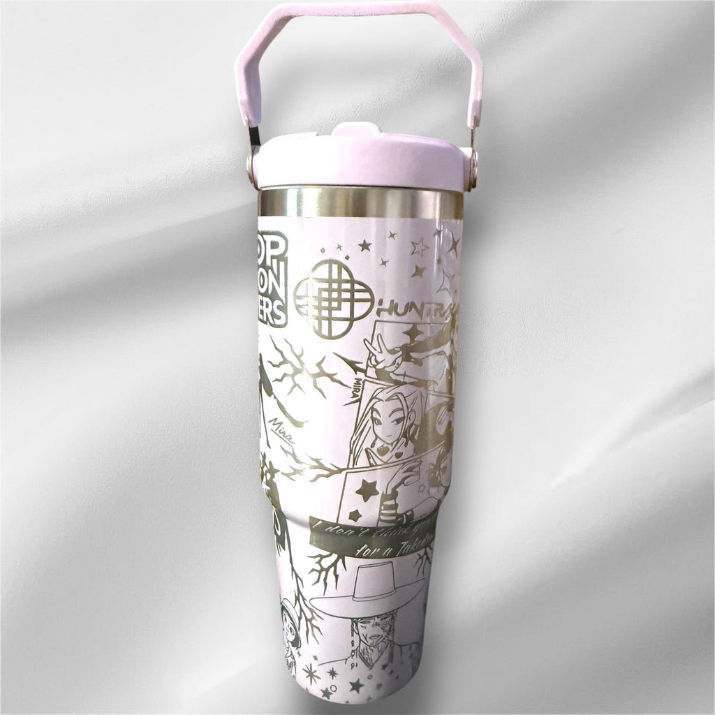 30z K-POP Tumbler |  Laser Engraved Tumbler | Handle, Lid and Straw Included