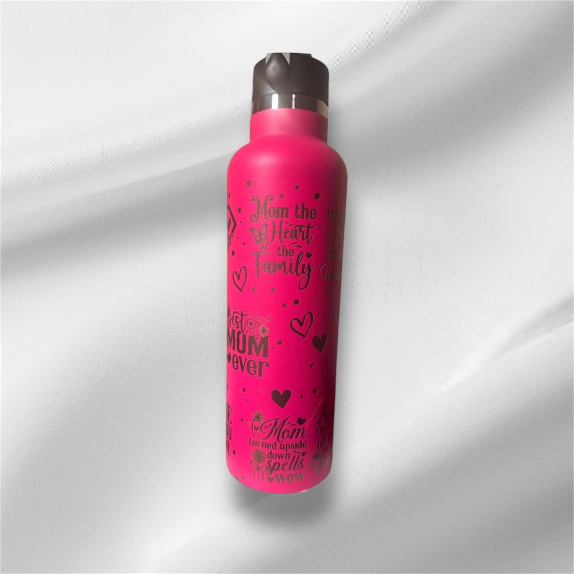 Best Mom 20oz Pink Stainless Steel Bottle | Laser Engraved