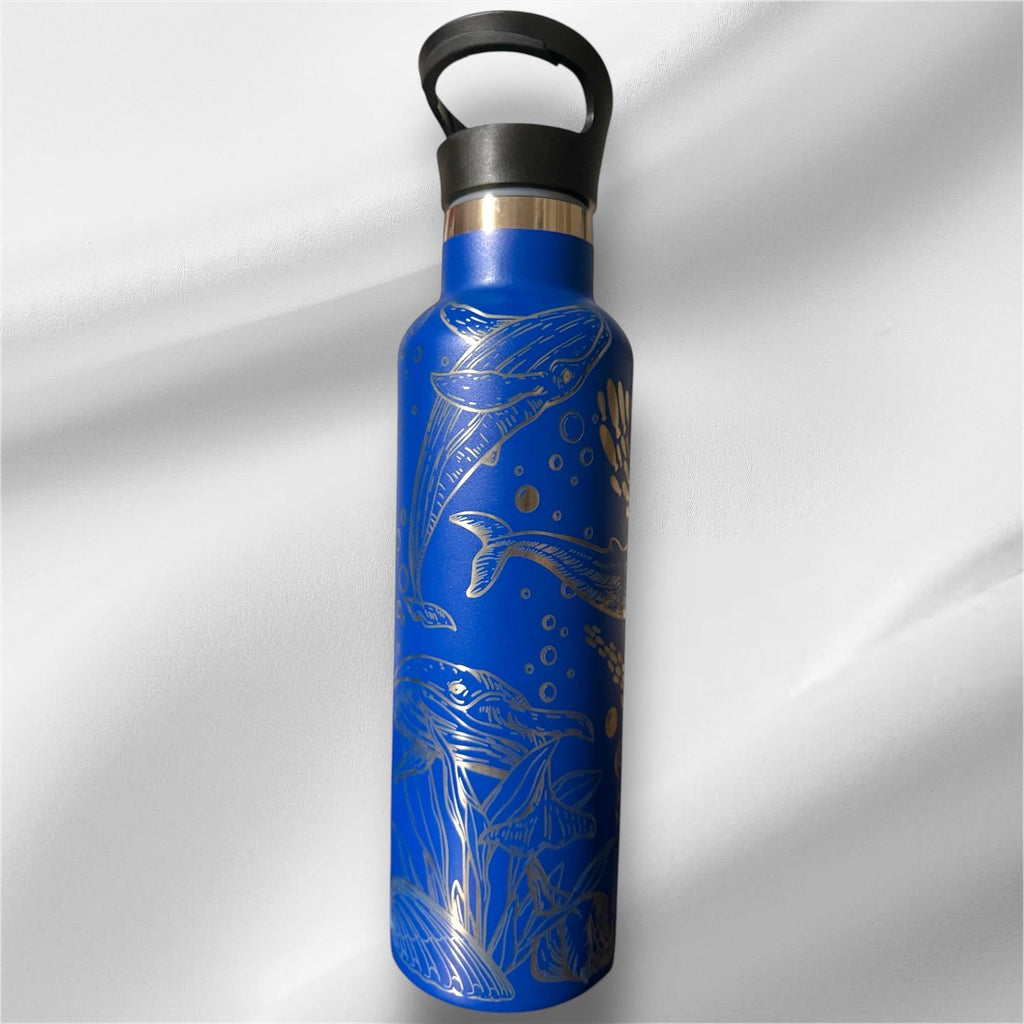 20oz Whale Lover Stainless Steel Bottle | Laser Engraved Bottle
