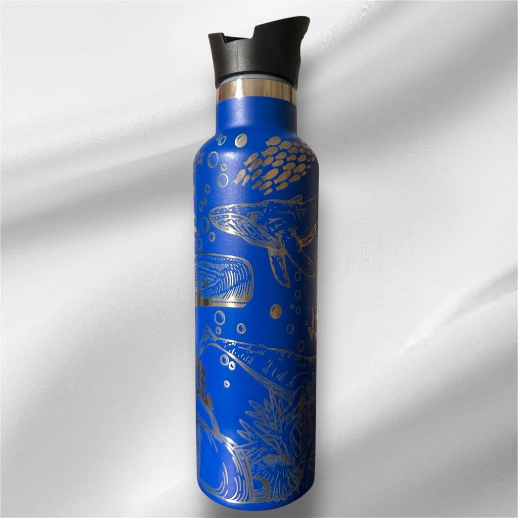 20oz Whale Lover Stainless Steel Bottle | Laser Engraved Bottle