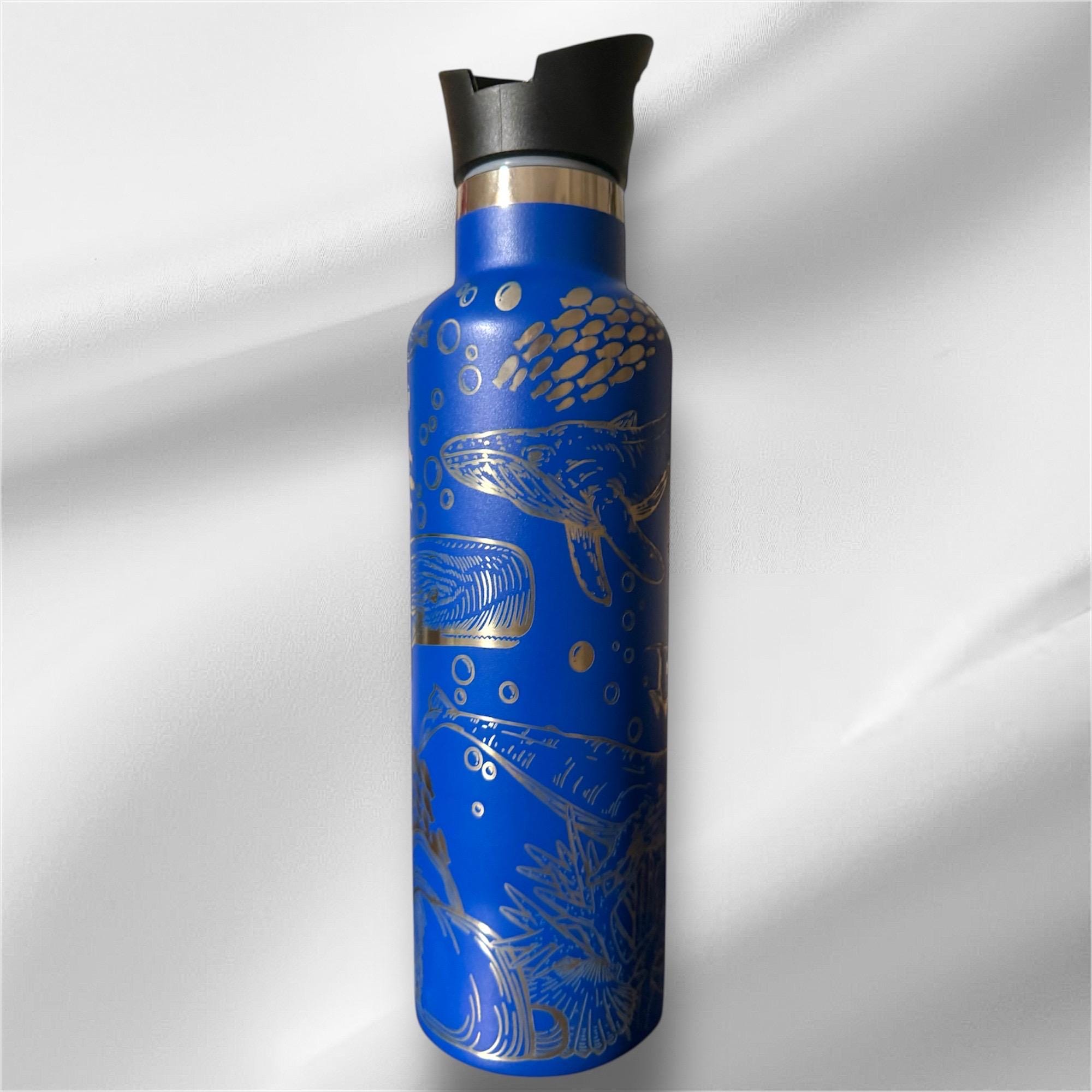 20oz Whale Lover Stainless Steel Bottle | Laser Engraved Bottle