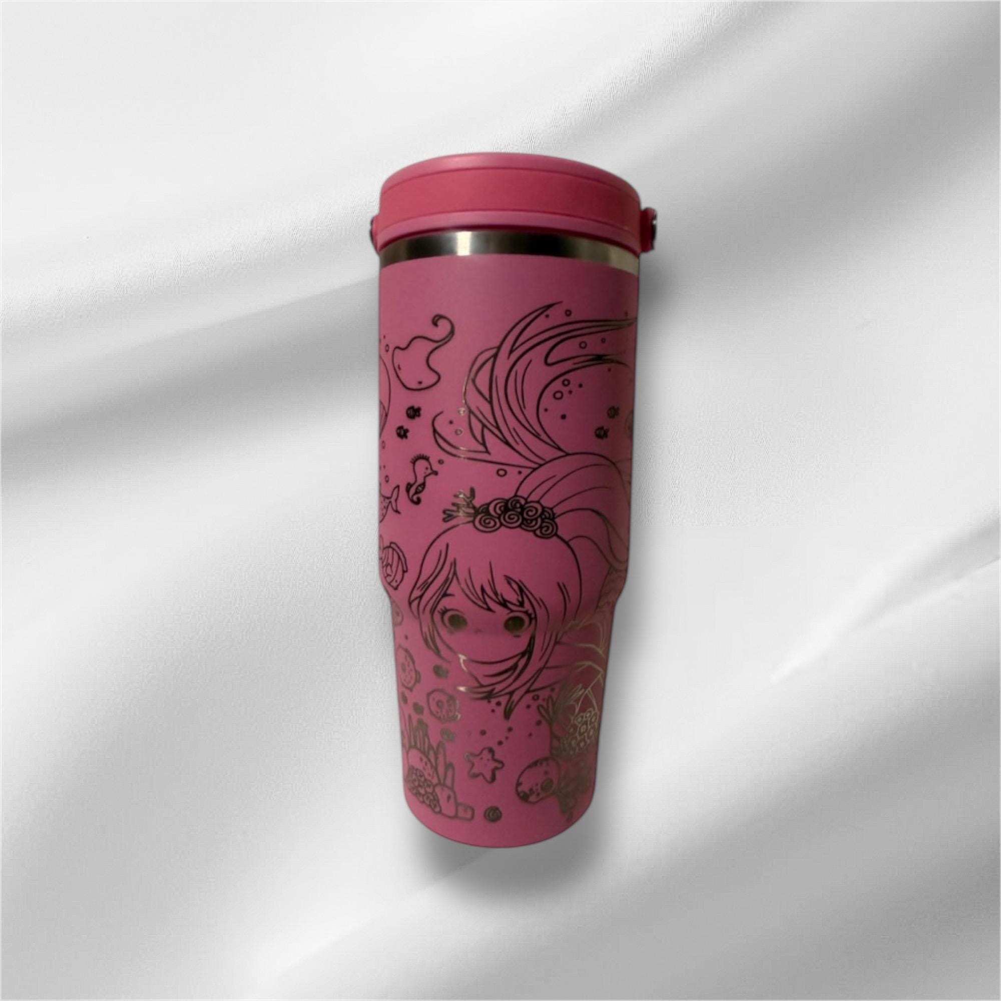20oz Kids Tumbler | Laser Engraved Tumbler | Flip top straw