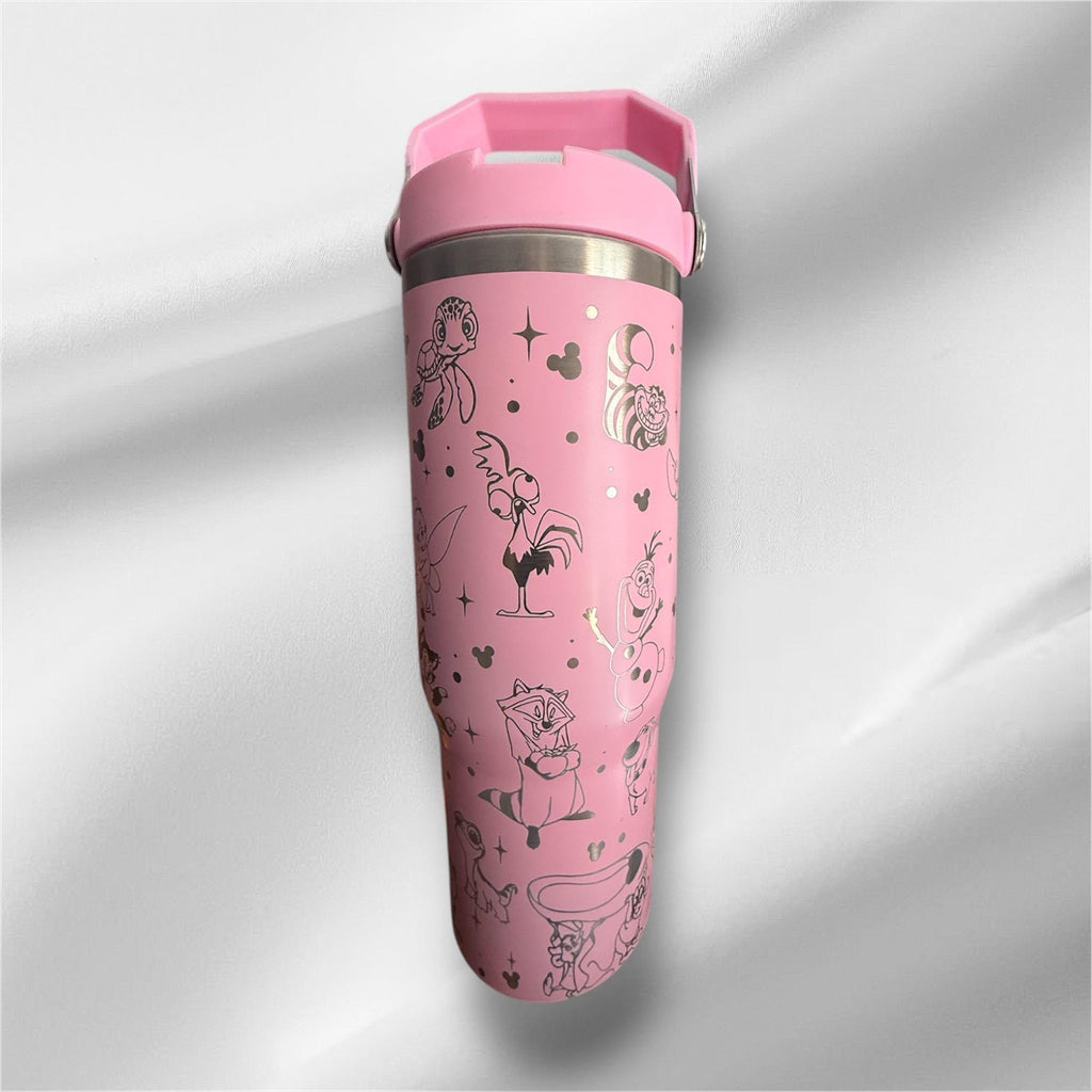 30z Disney Sidekicks Tumbler |  Laser Engraved Tumbler | Handle, Lid and Straw Included