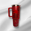 40oz Soccer Tumbler | Laser Engraved Tumbler | Handle, Lid and Straw Included