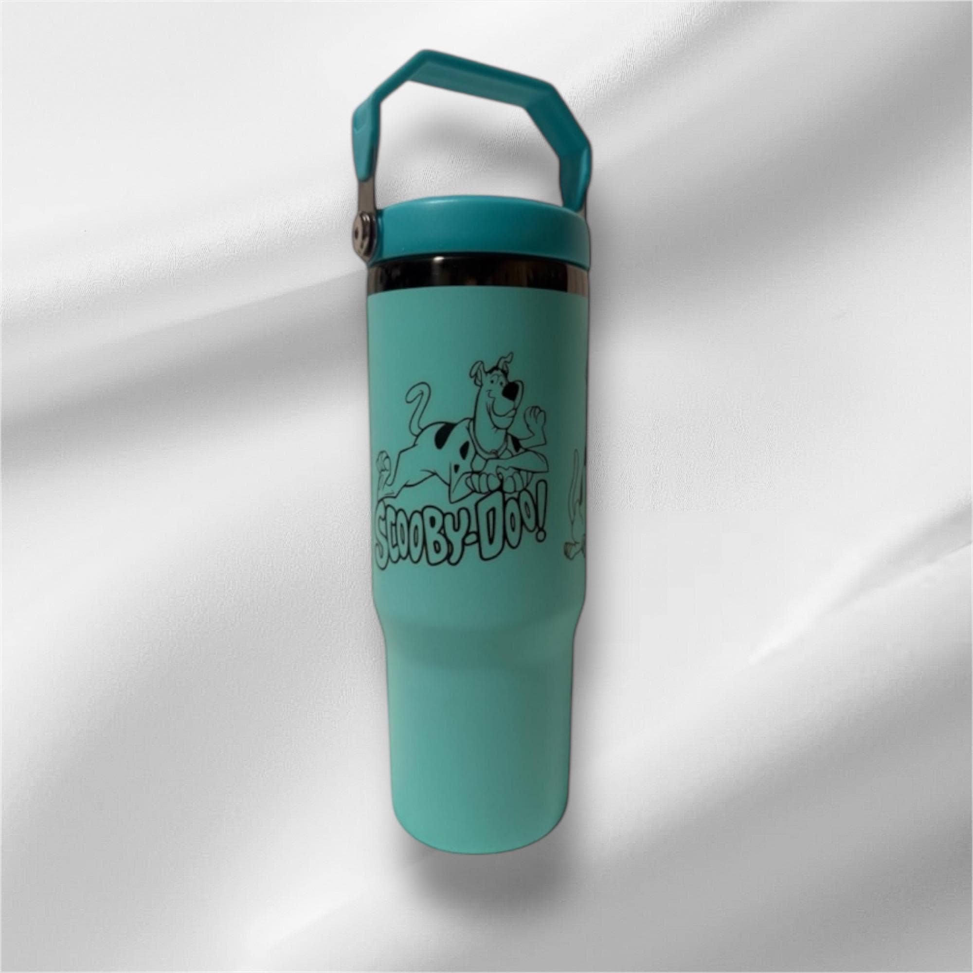 30z Scooby Doo Tumbler | Black Laser Engraved Tumbler | Handle, Lid and Straw Included