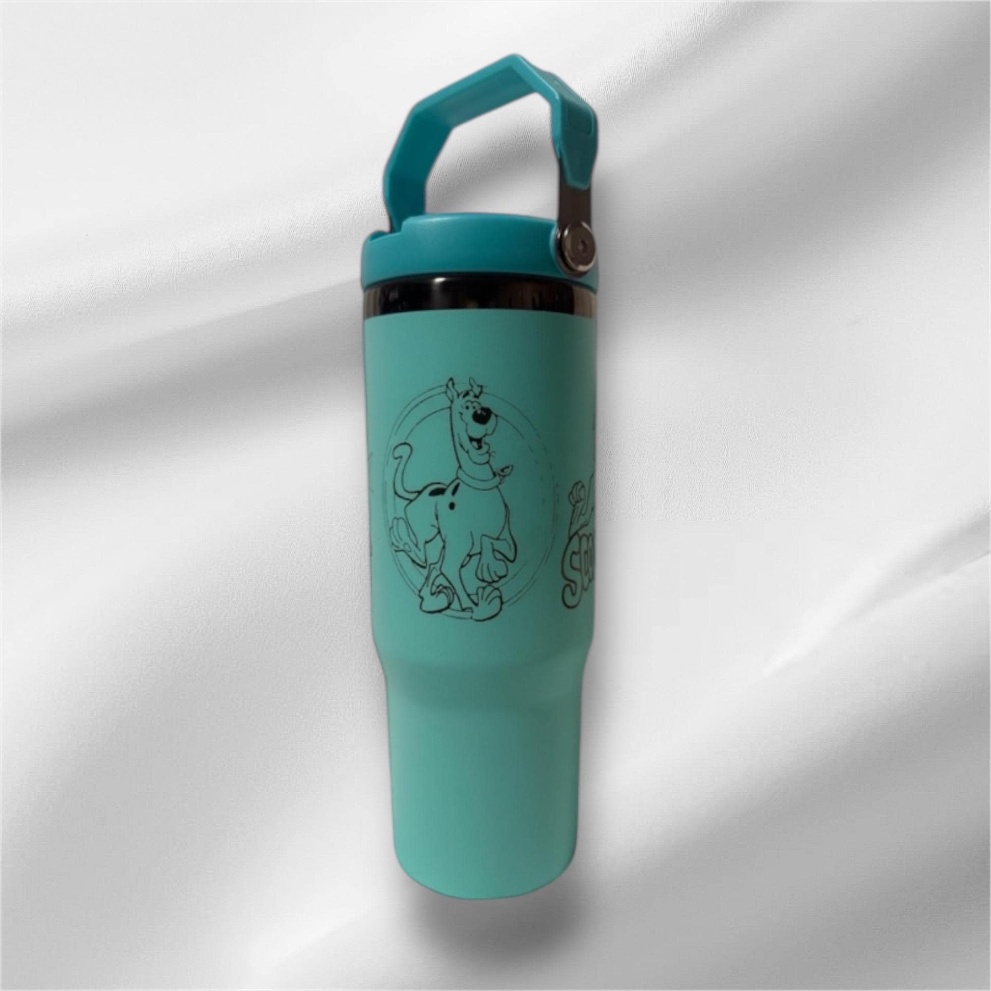30z Scooby Doo Tumbler | Black Laser Engraved Tumbler | Handle, Lid and Straw Included
