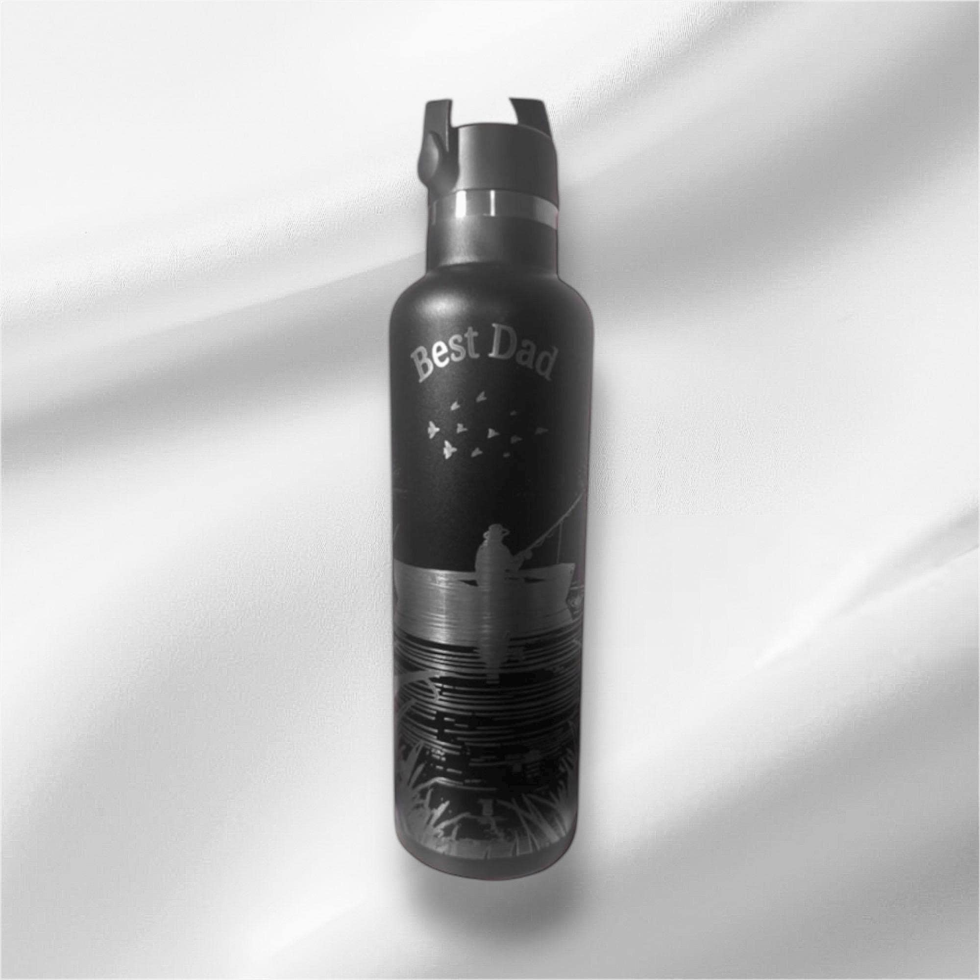 20oz Fishing Lover Stainless Steel Bottle | Laser Engraved Bottle