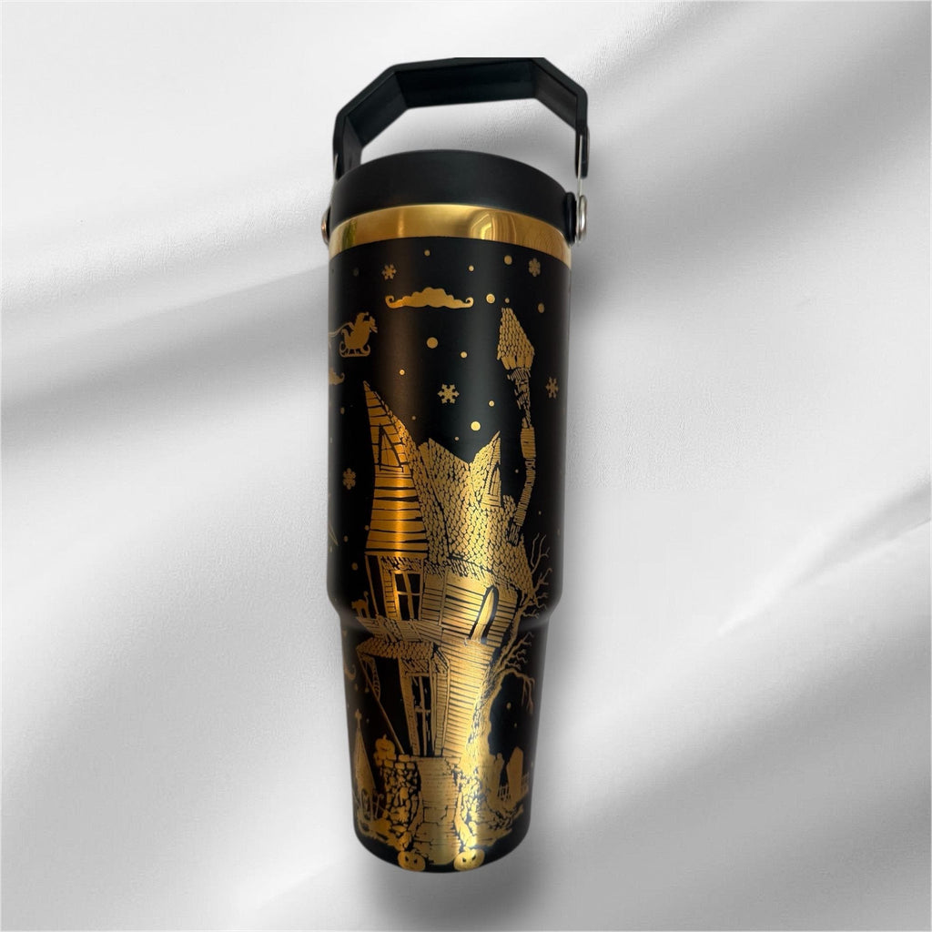 Nightmare Before Christmas Tumbler | 30oz Gold Laser Engraved Cup