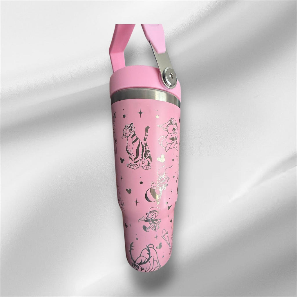 30z Disney Sidekicks Tumbler |  Laser Engraved Tumbler | Handle, Lid and Straw Included