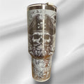 40z Pirate Tumbler | Laser Engraved Tumbler | Handle, Lid and Straw Included.