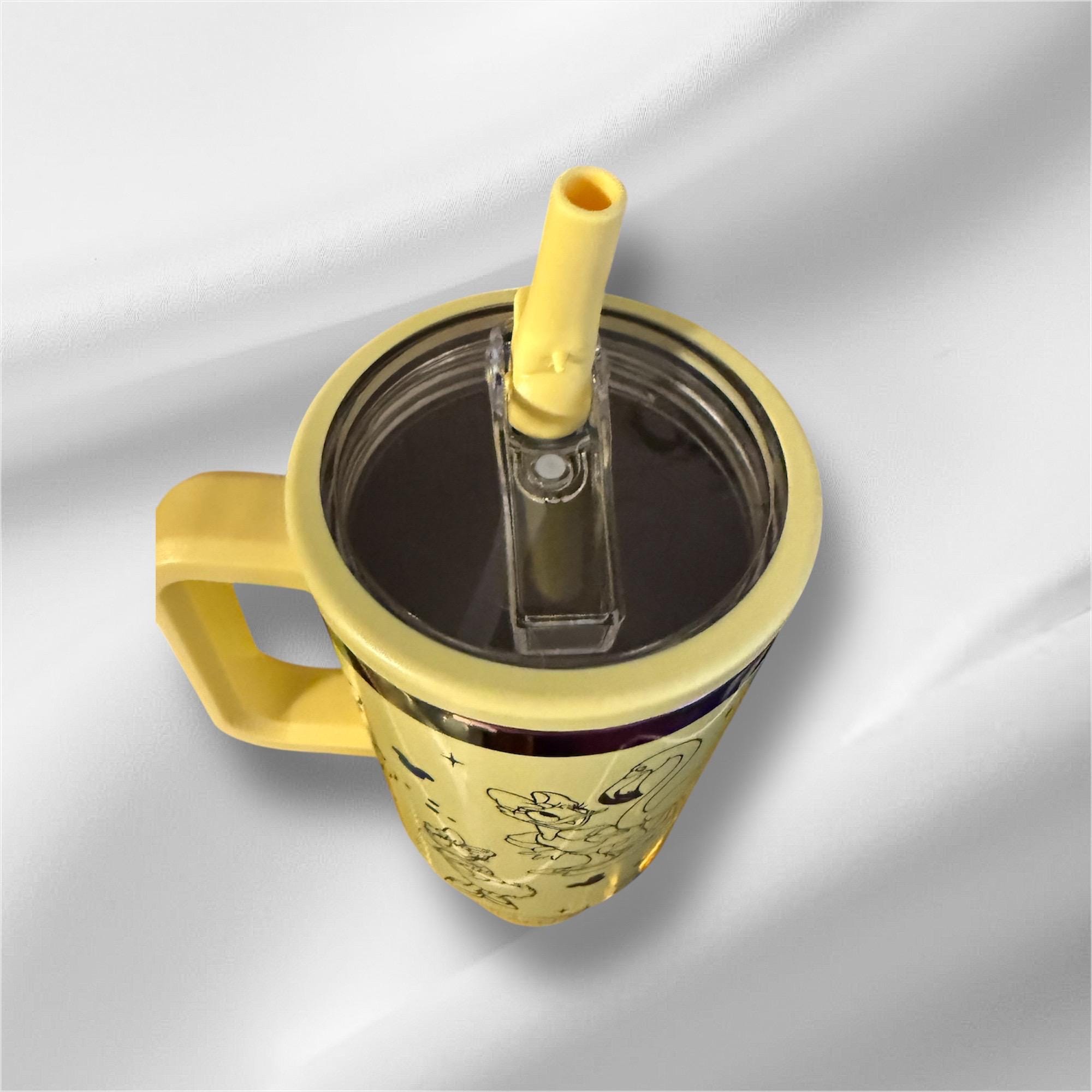 Daisy Duck Tumbler: 40oz Yellow Rainbow Plated Laser Engraved Cup