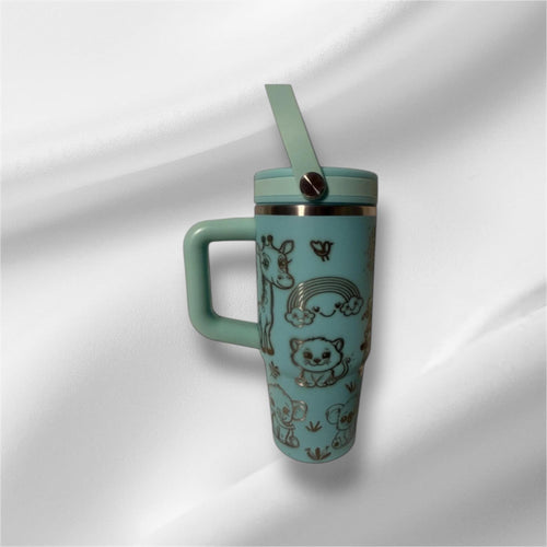 20oz Kids Tumbler | Laser Engraved Tumbler | Flip top straw