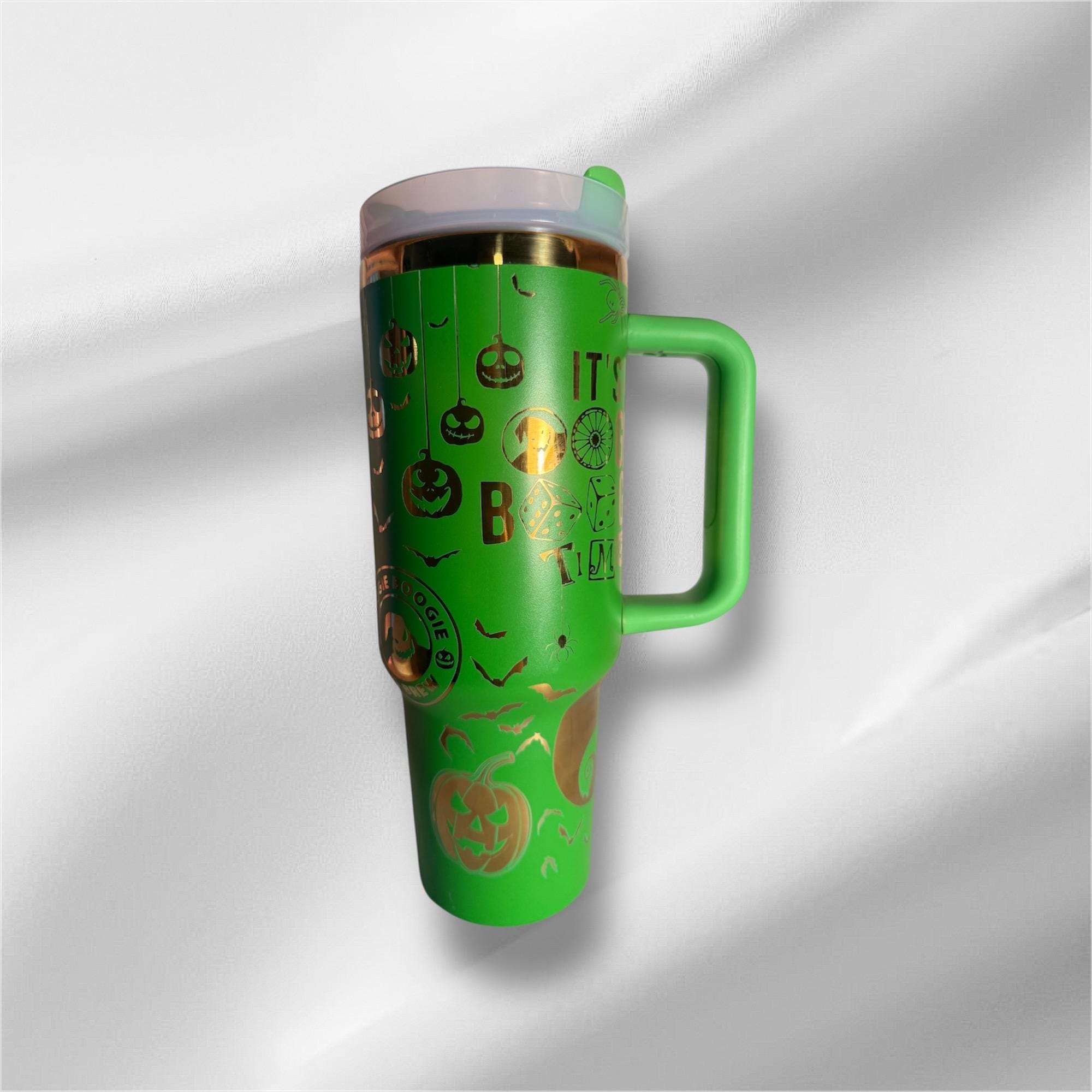 Oogie Boogie 40 oz Tumbler: Laser Engraved Gold Accent