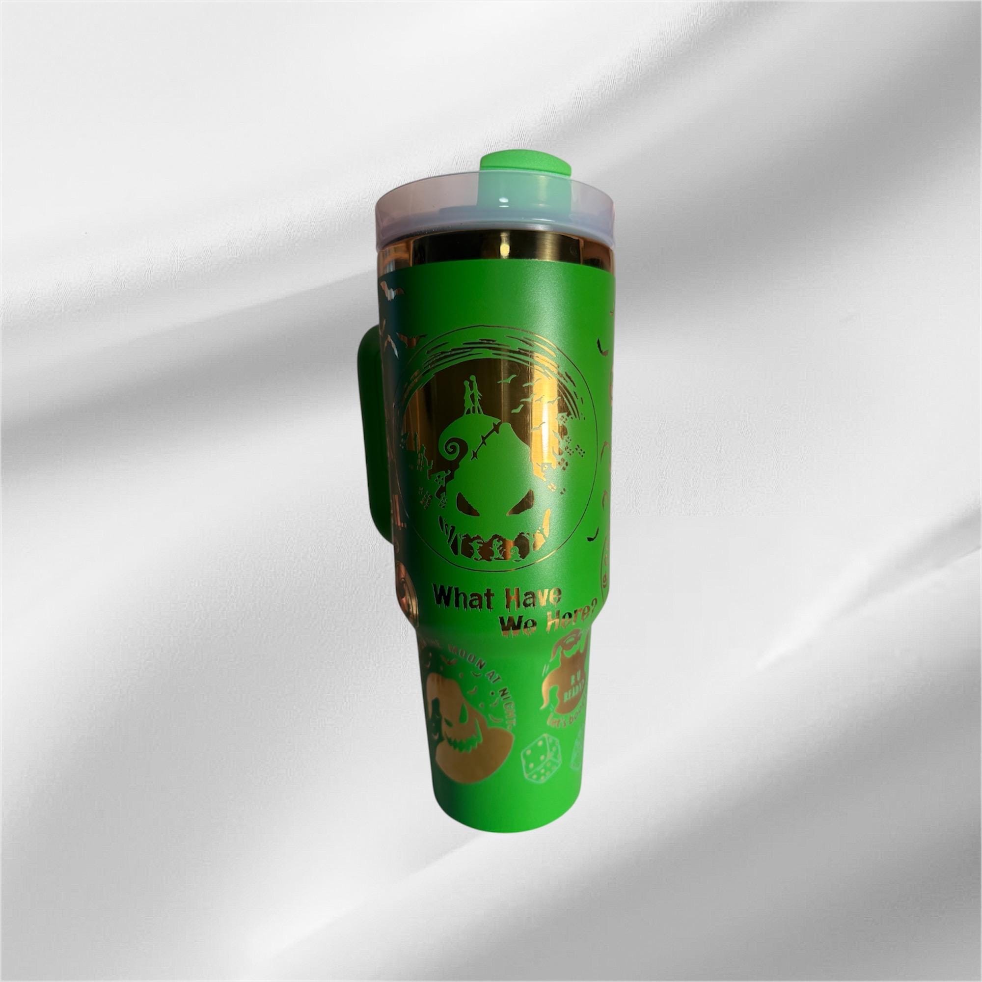 Oogie Boogie 40 oz Tumbler: Laser Engraved Gold Accent