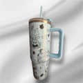 30oz Peanuts and Snoopy Pearlized Tumbler | Laser Engraved Tumbler | Handle, Lid and Straw Included | Gifts for All