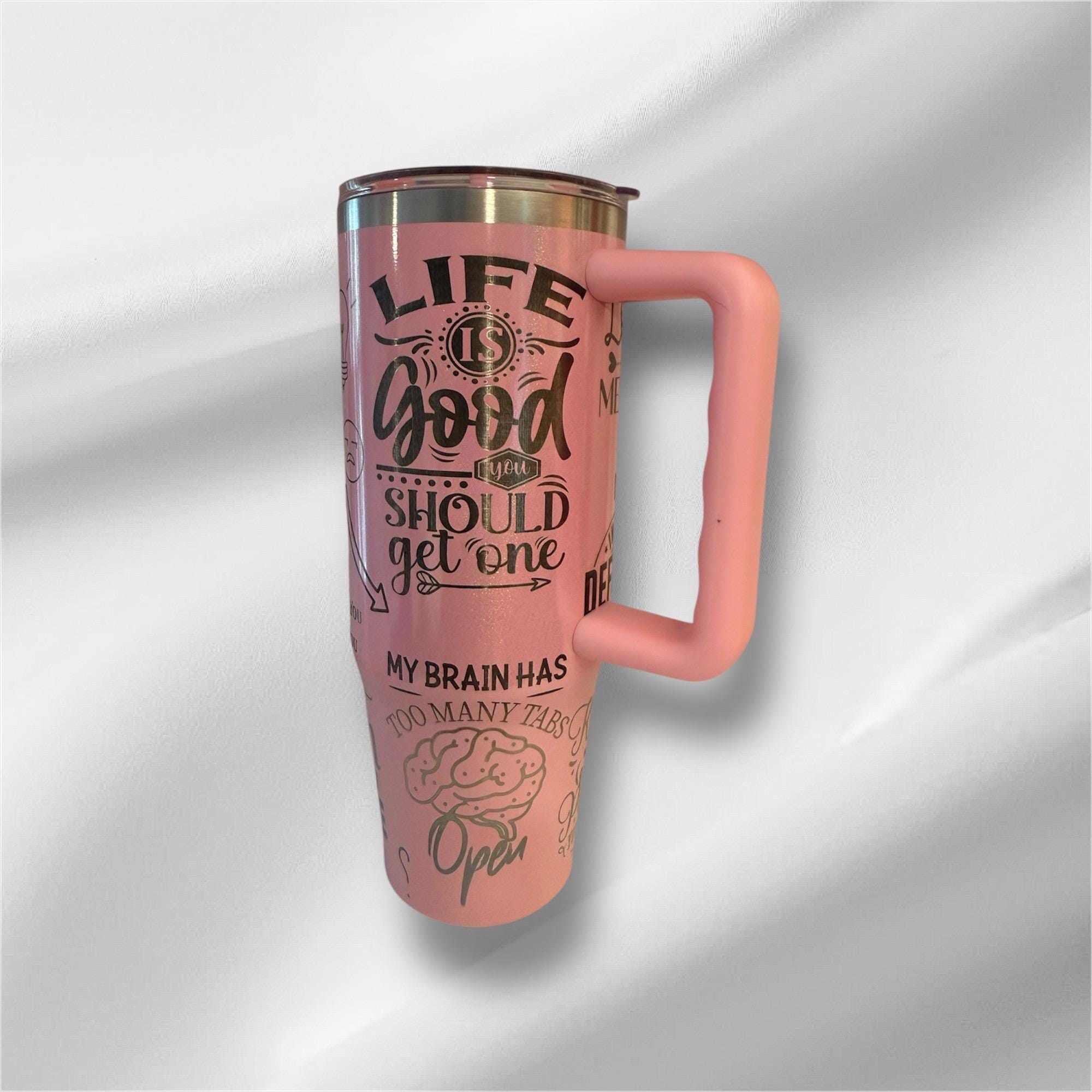 Sarcastic Funny Pearlized Tumbler: Laser Engraved 30oz with Lid and Straw