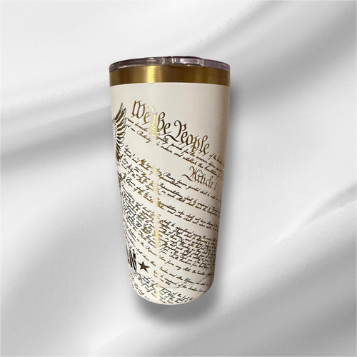 20oz Veteran Gold Plated Tumbler | Laser Engraved Tumbler