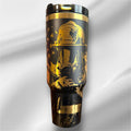 40oz Firefighter Tumbler | Gold plated Laser Engraved Tumbler | Handle, Lid and Straw Included