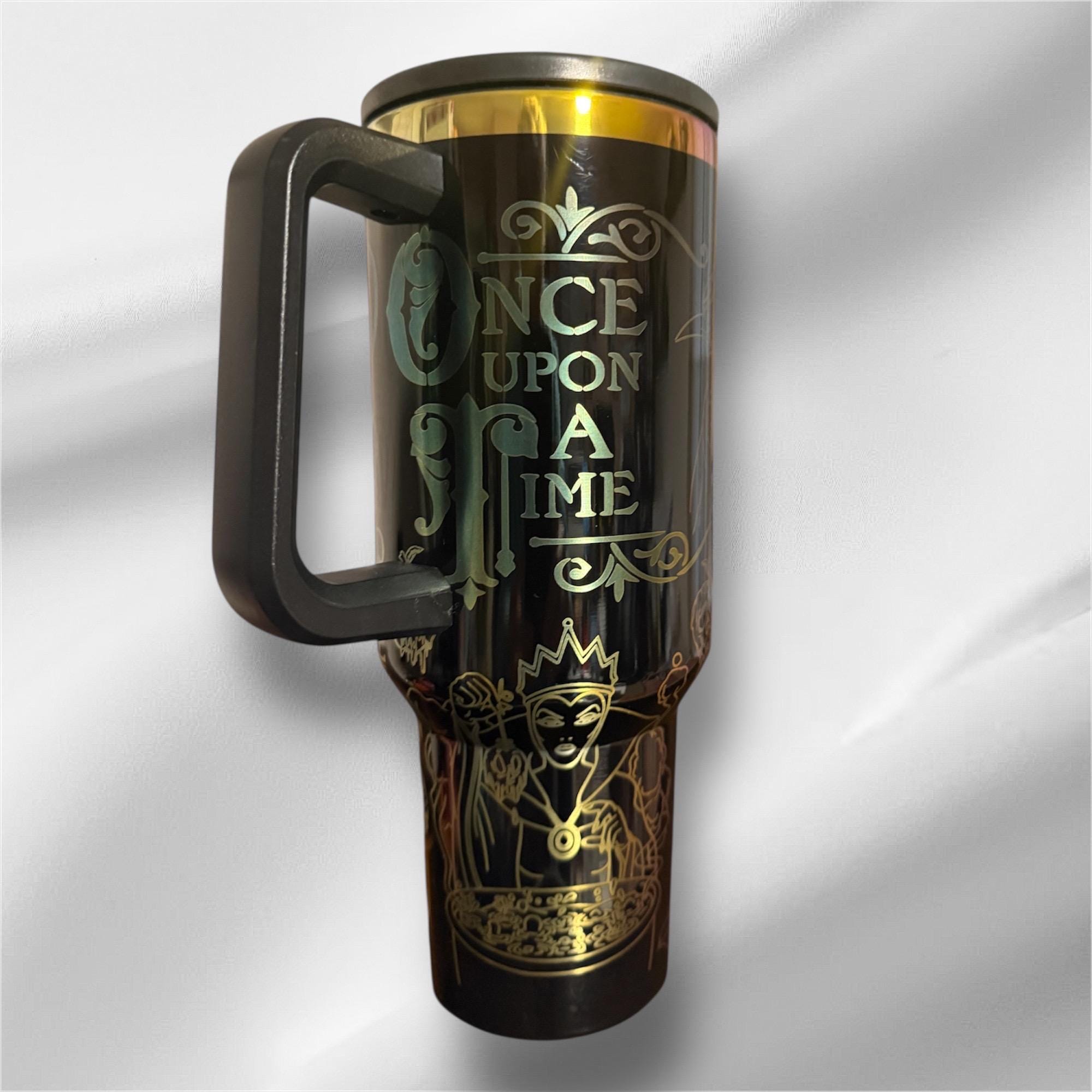 Maleficent Evil Witch Tumbler: Laser Engraved 40 oz with Lid and Straw