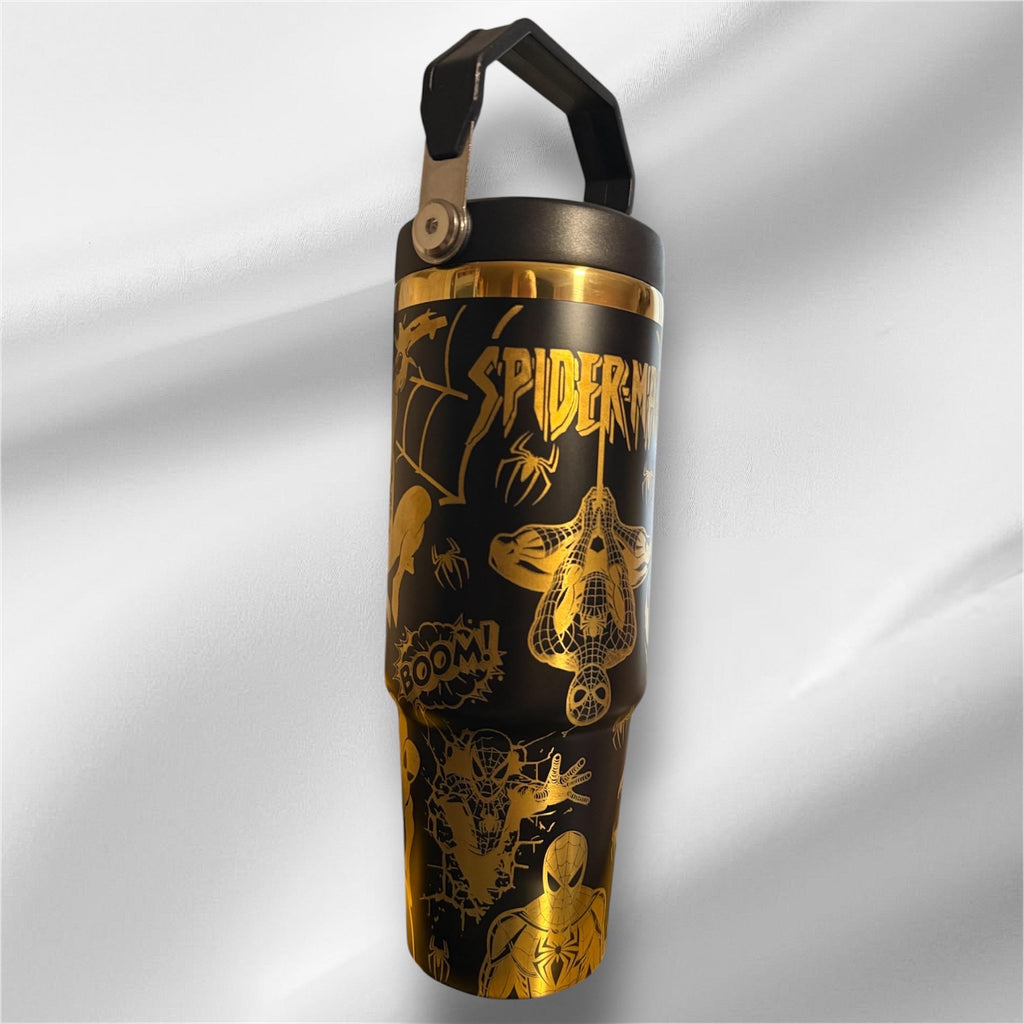 Spider-Man Tumbler | 30oz Gold Laser Engraved Cup