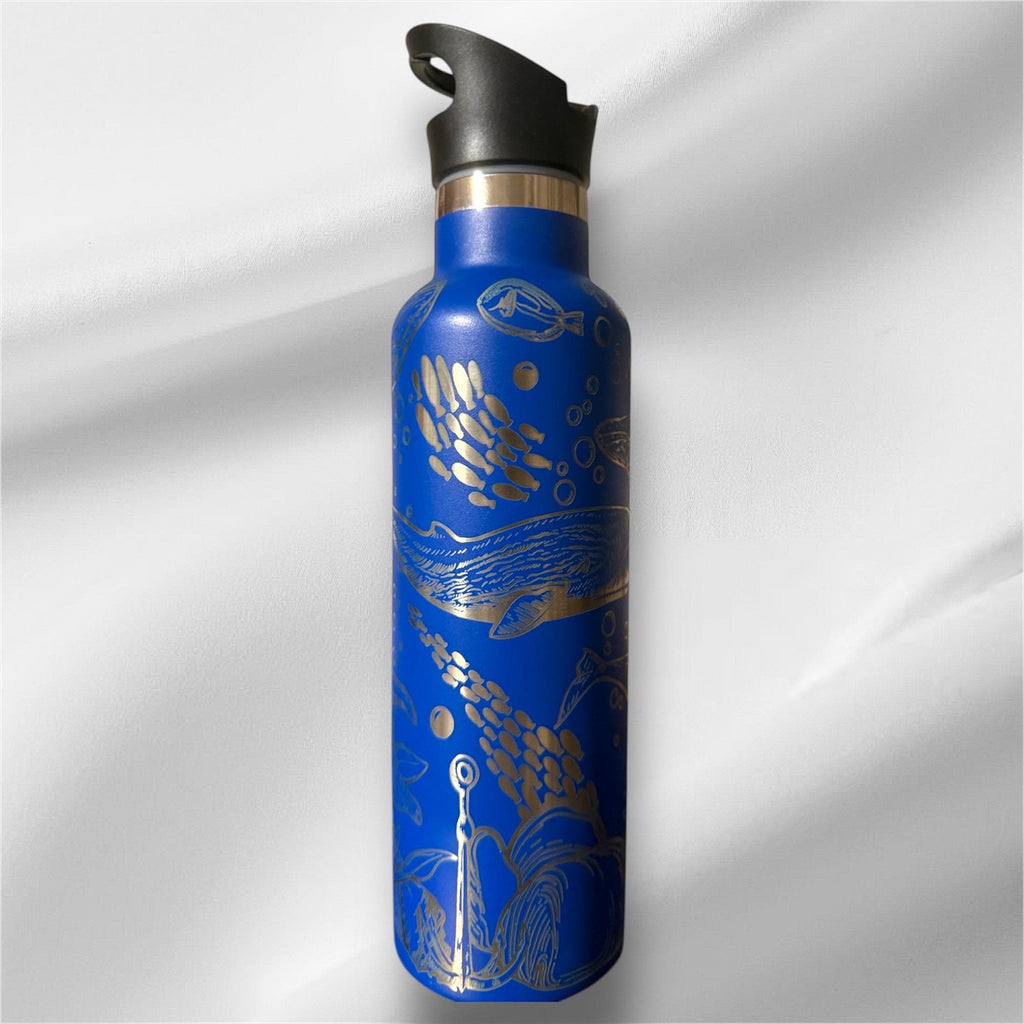 20oz Whale Lover Stainless Steel Bottle | Laser Engraved Bottle