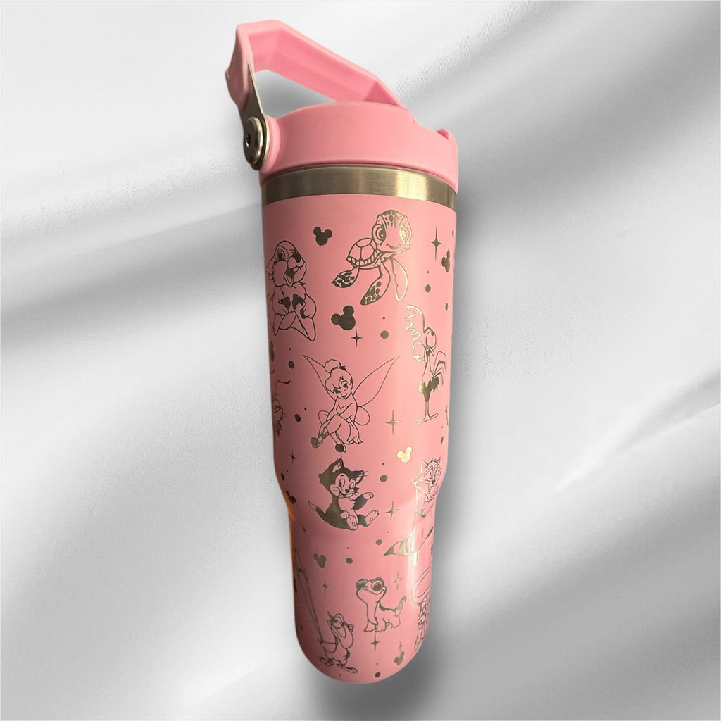 30z Disney Sidekicks Tumbler |  Laser Engraved Tumbler | Handle, Lid and Straw Included