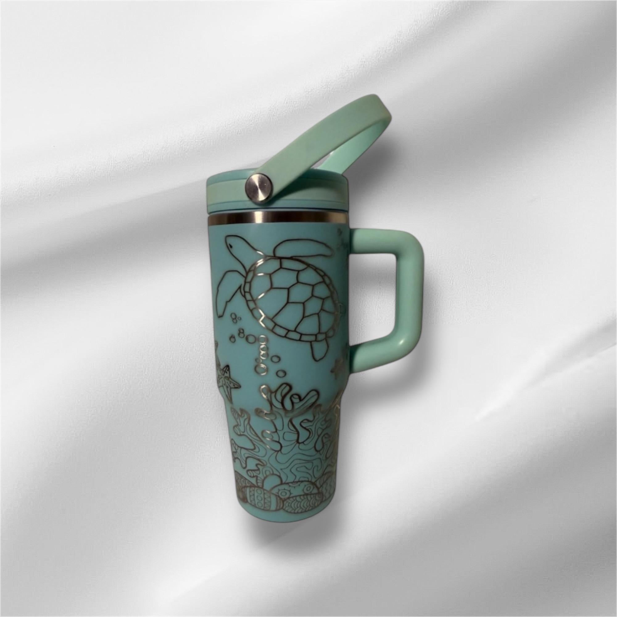 20oz Kids Tumbler | Laser Engraved Tumbler | Flip top straw