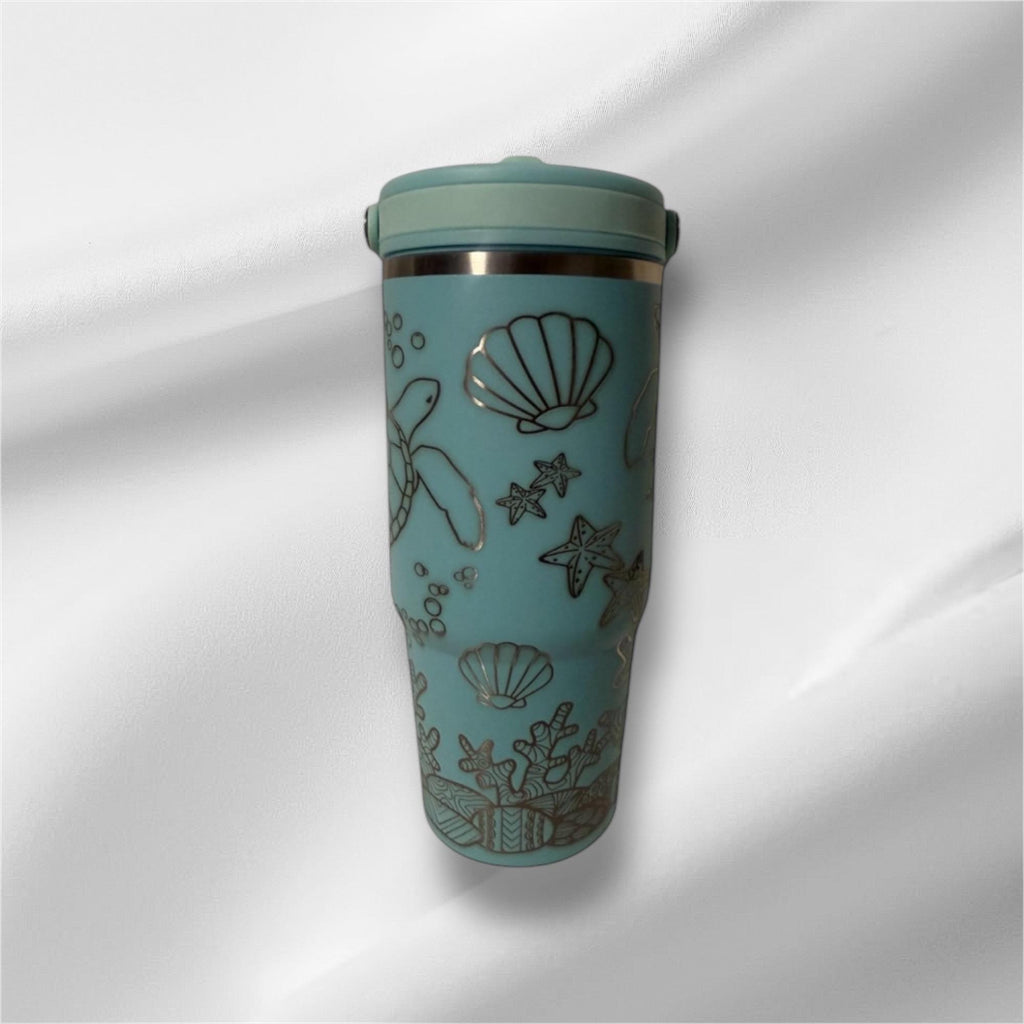 20oz Kids Tumbler | Laser Engraved Tumbler | Flip top straw