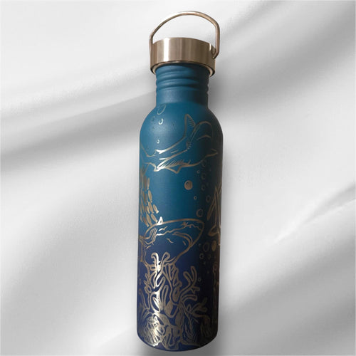 20oz Shark Lover Stainless Steel Bottle | Laser Engraved Bottle