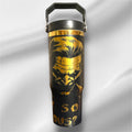 30z The Joker Tumbler | Gold plated Laser Engraved Tumbler | Handle, Lid and Straw Included