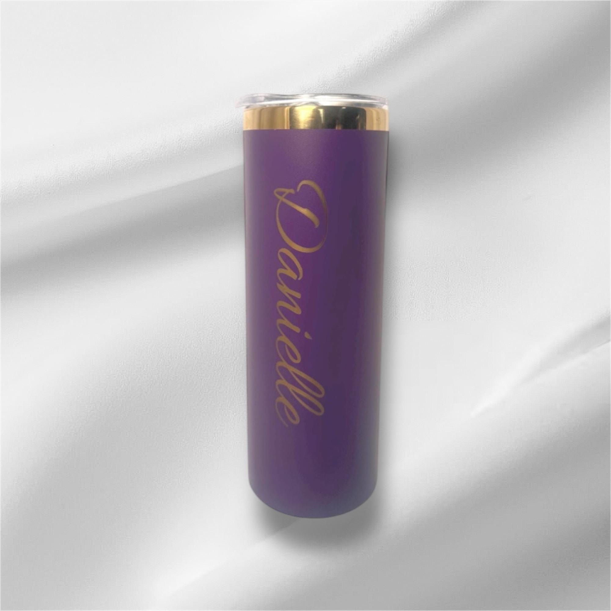 20oz Mickey & Minnie Purple Gold Plated Bottle | Laser Engraved Bottle