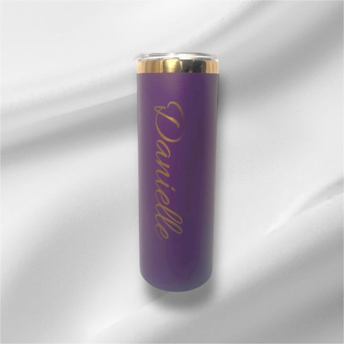 20oz Mickey & Minnie Purple Gold Plated Bottle | Laser Engraved Bottle