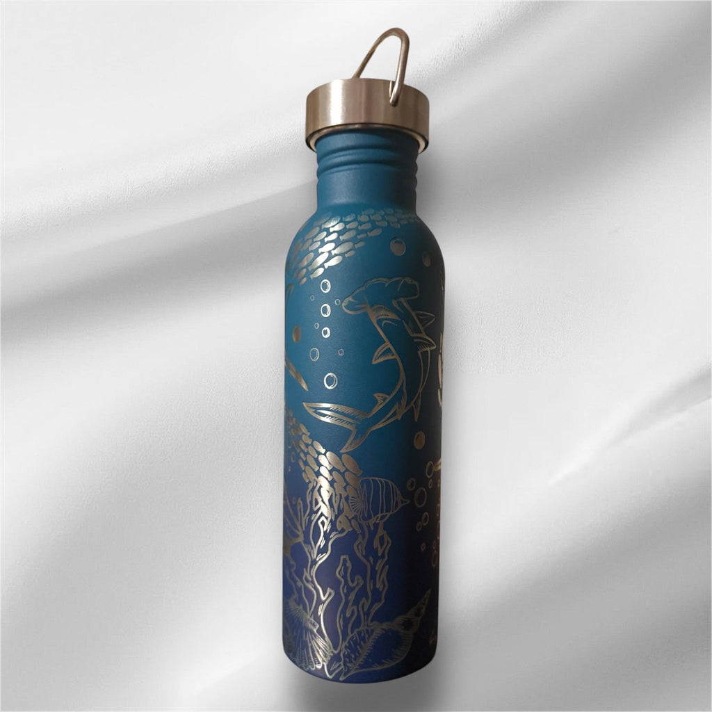 20oz Shark Lover Stainless Steel Bottle | Laser Engraved Bottle