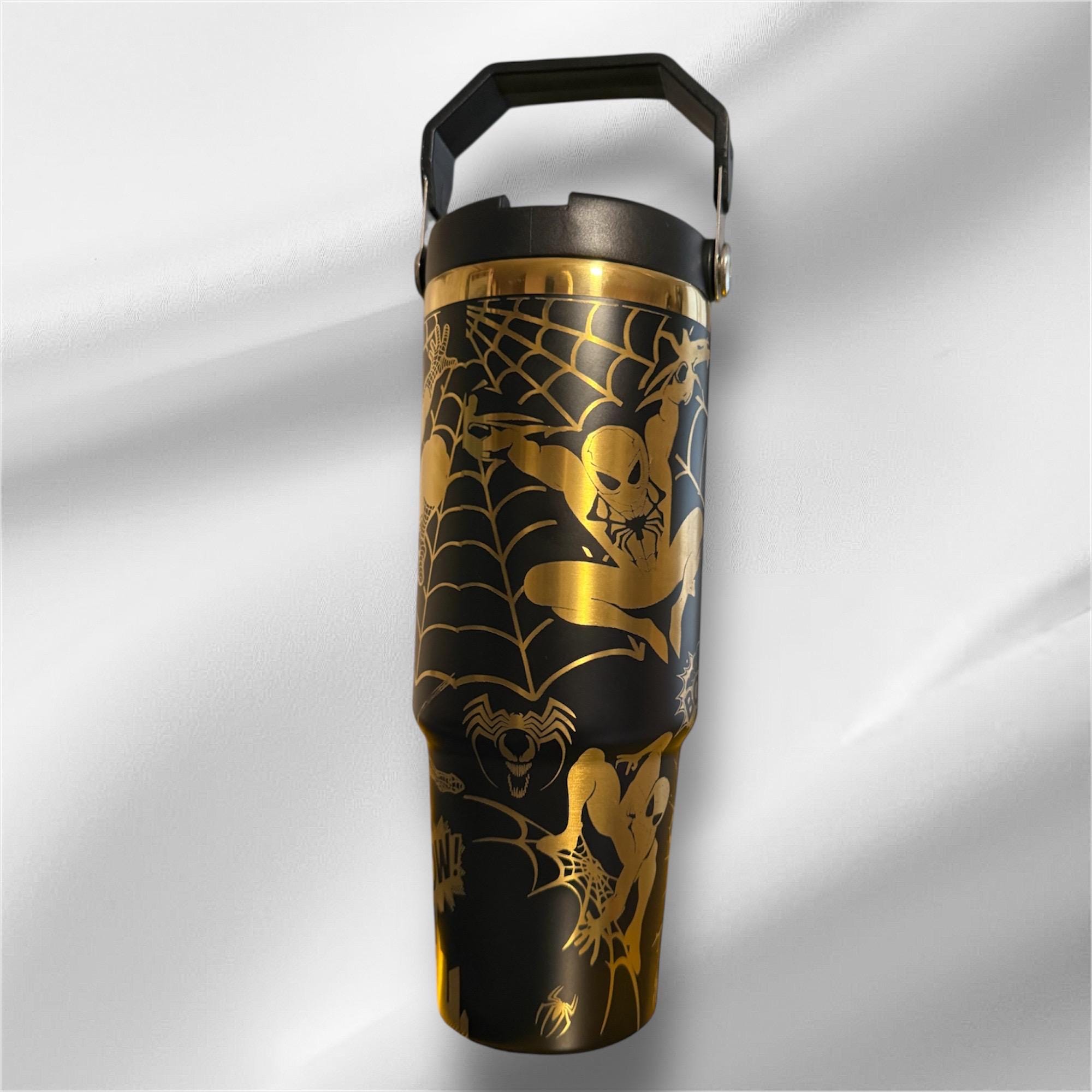 Spider-Man Tumbler | 30oz Gold Laser Engraved Cup