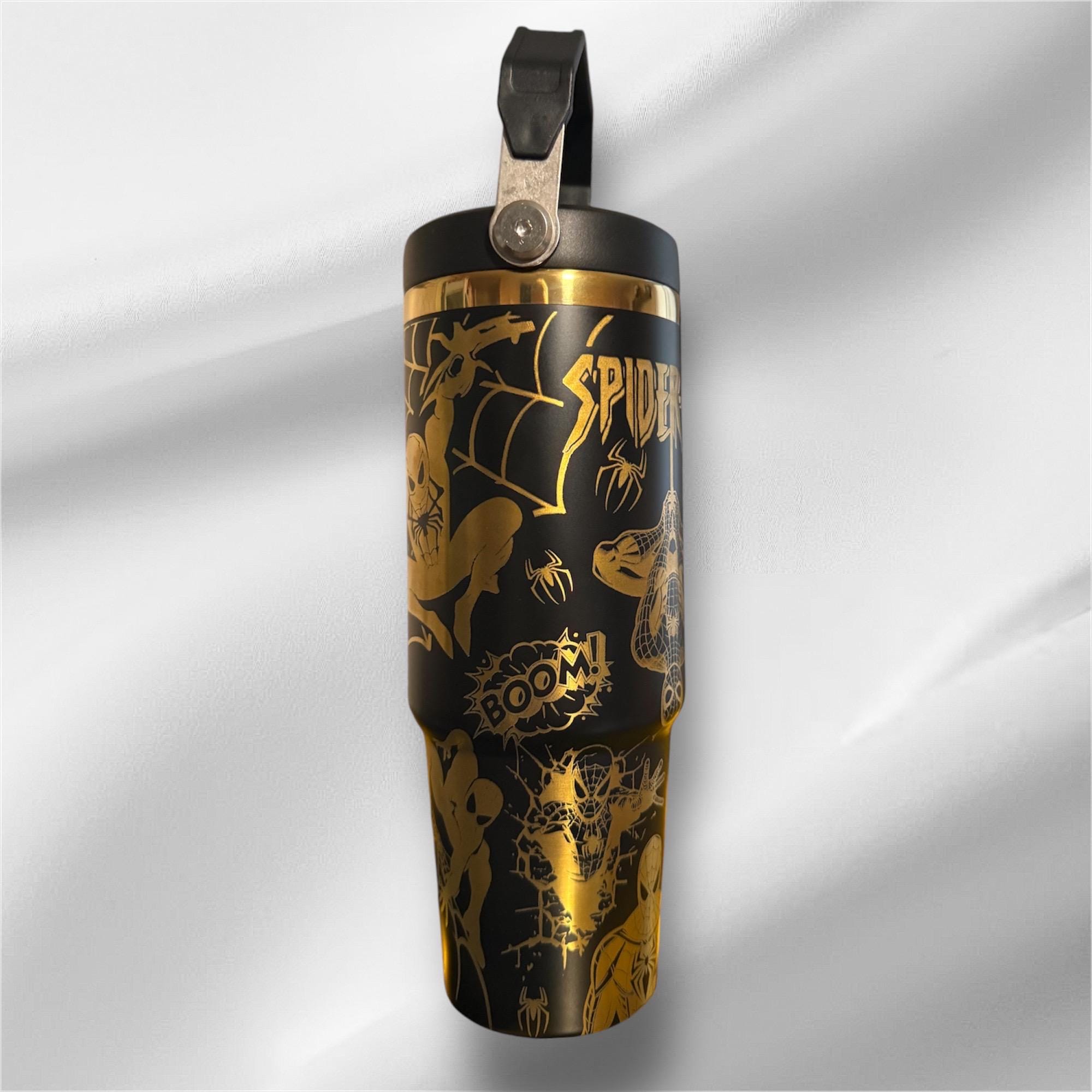 Spider-Man Tumbler | 30oz Gold Laser Engraved Cup