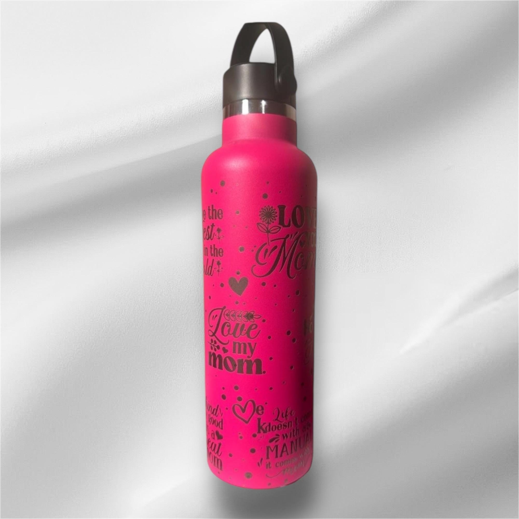 Best Mom 20oz Pink Stainless Steel Bottle | Laser Engraved